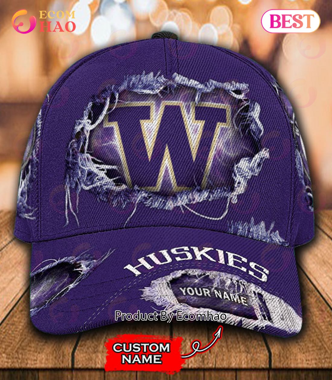 NCAA Washington Huskies Cap Custom Name