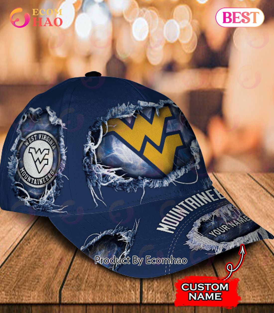 NCAA West Virginia Mountaineers Cap Custom Name