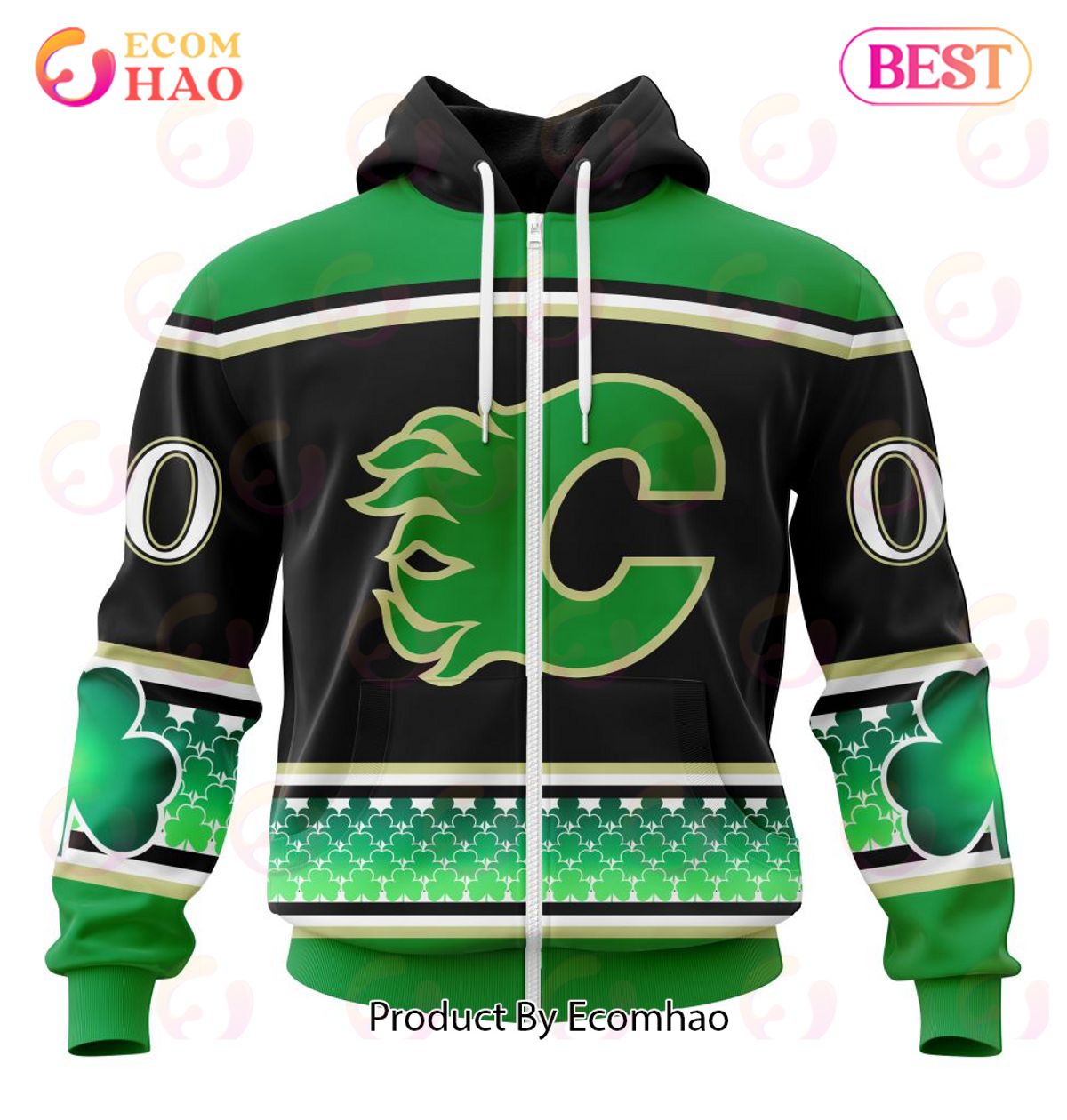 NHL Calgary Flames Specialized Unisex Kits Hockey Celebrate St Patrick’s Day 3D Hoodie