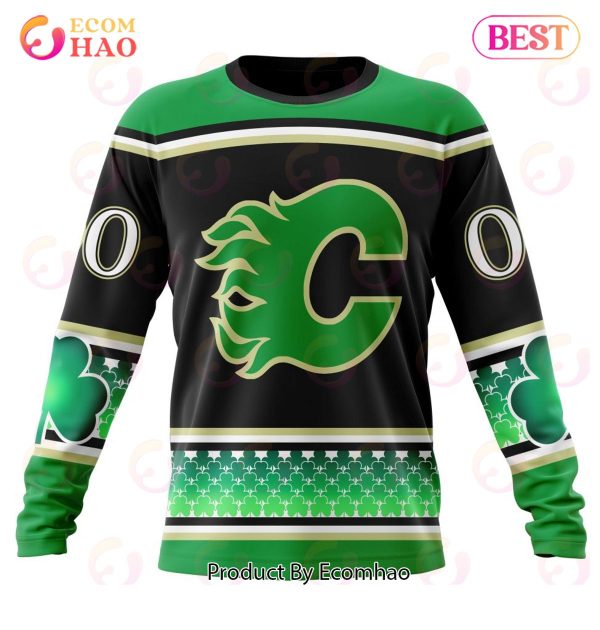 NHL Calgary Flames Specialized Unisex Kits Hockey Celebrate St Patrick’s Day 3D Hoodie