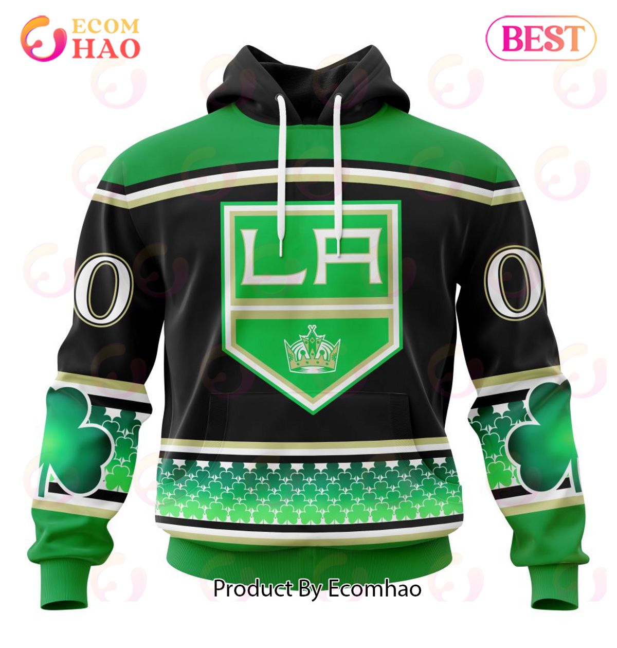 NHL Los Angeles Kings Specialized Hockey Celebrate St Patrick’s Day 3D Hoodie