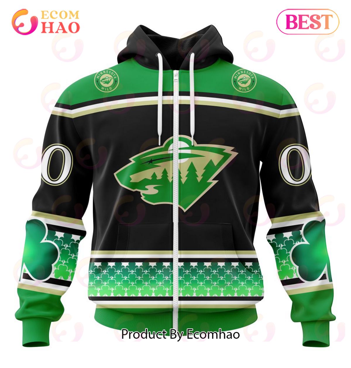 NHL Minnesota Wild Specialized Hockey Celebrate St Patrick’s Day 3D Hoodie