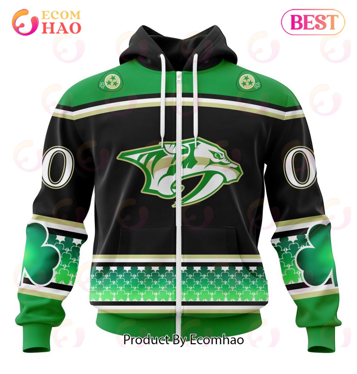 NHL Nashville Predators Specialized Hockey Celebrate St Patrick’s Day 3D Hoodie