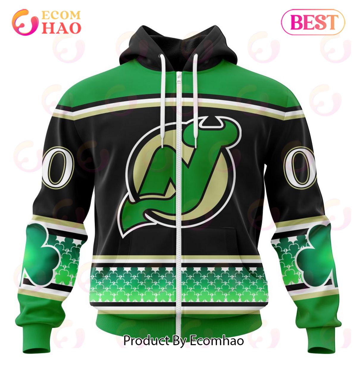 NHL New Jersey Devils Specialized Hockey Celebrate St Patrick’s Day 3D Hoodie