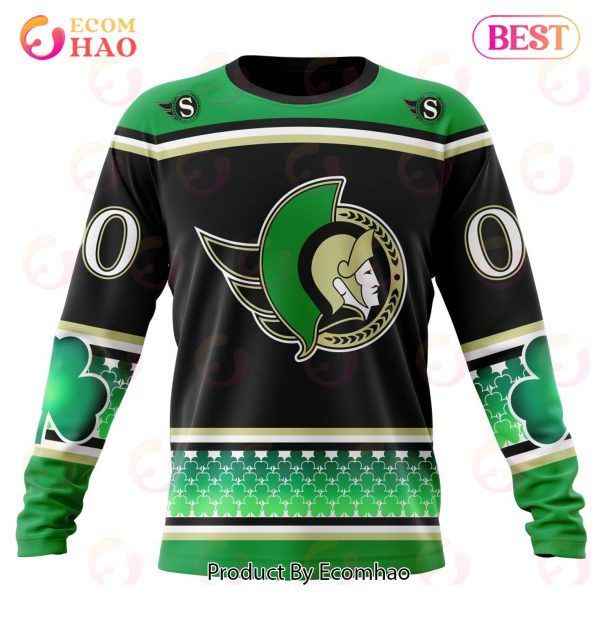 NHL Ottawa Senators Specialized Hockey Celebrate St Patrick’s Day 3D Hoodie