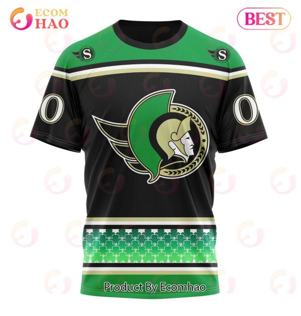 NHL Ottawa Senators Specialized Hockey Celebrate St Patrick’s Day 3D Hoodie