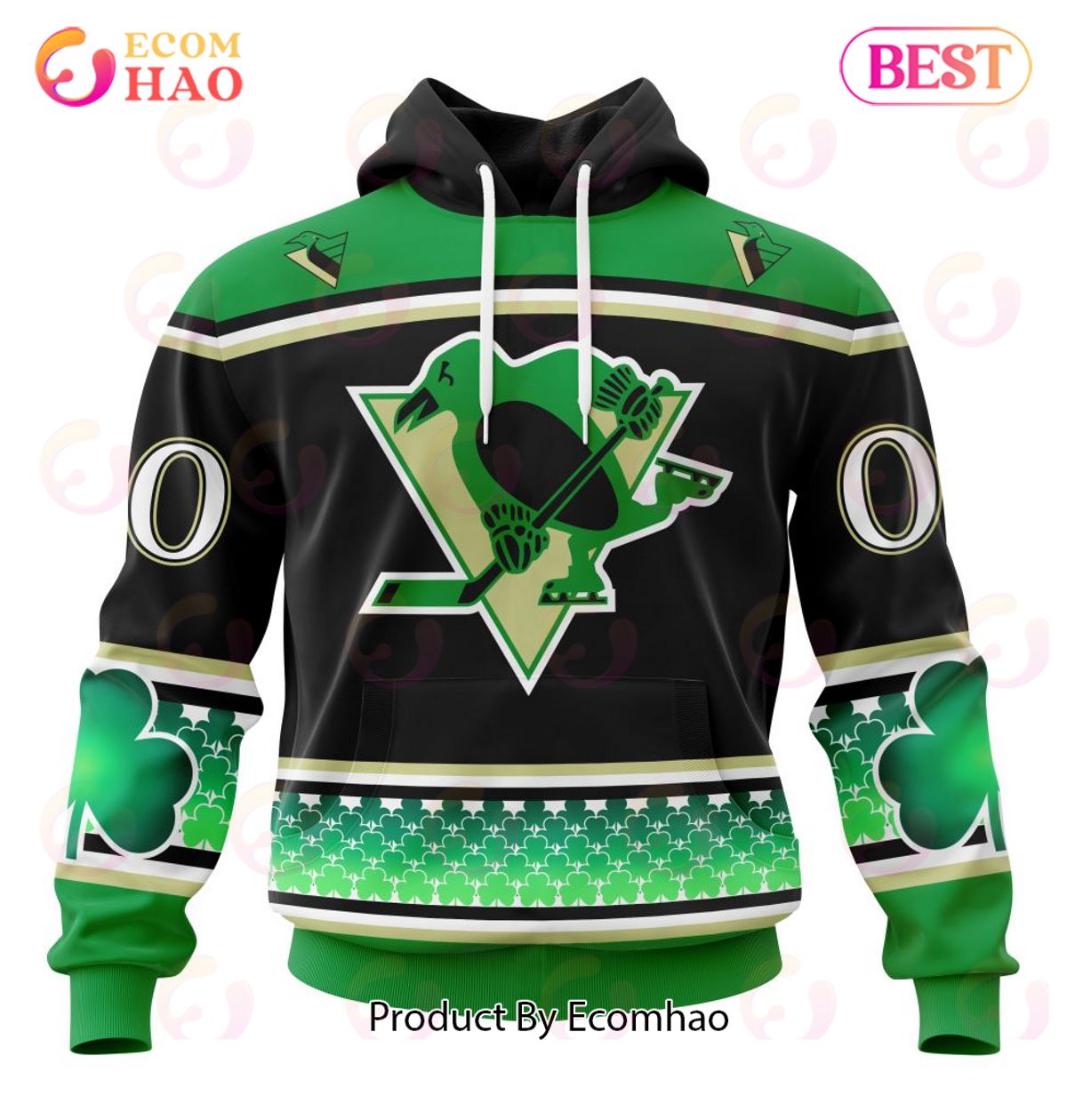 NHL Pittsburgh Penguins Specialized Hockey Celebrate St Patrick’s Day 3D Hoodie