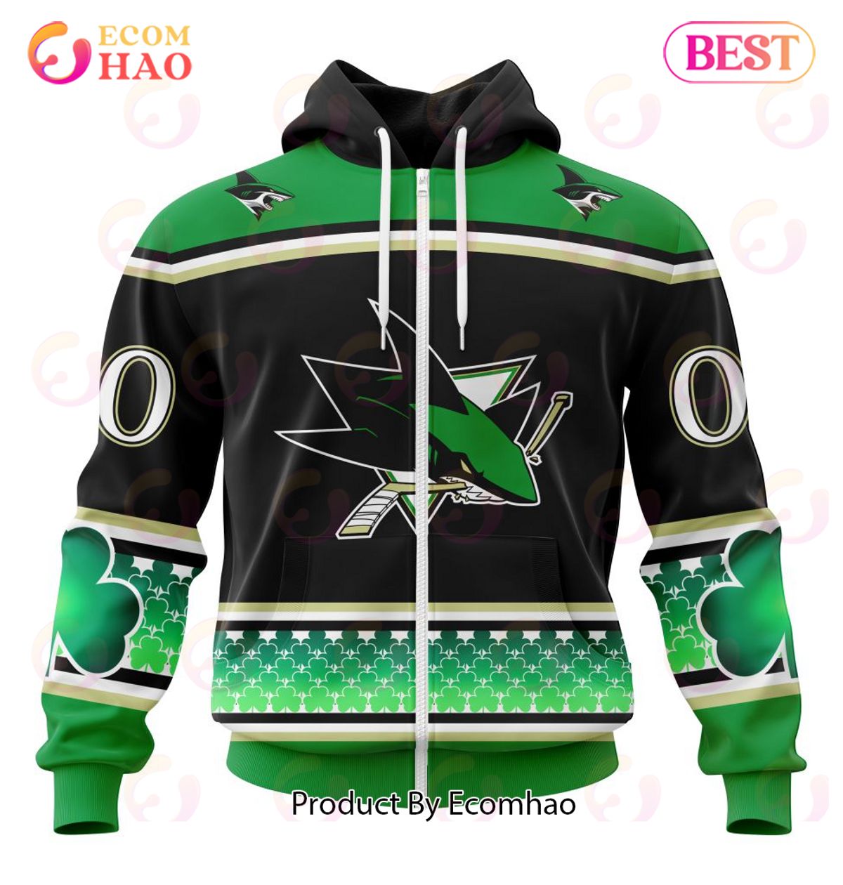 NHL San Jose Sharks Specialized Hockey Celebrate St Patrick’s Day 3D Hoodie