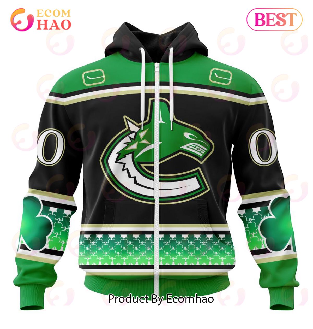 NHL Vancouver Canucks Specialized Hockey Celebrate St Patrick’s Day 3D Hoodie