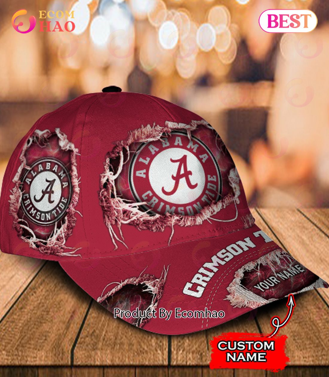 NCAA Alabama Crimson Tide Custom Name Classic Cap