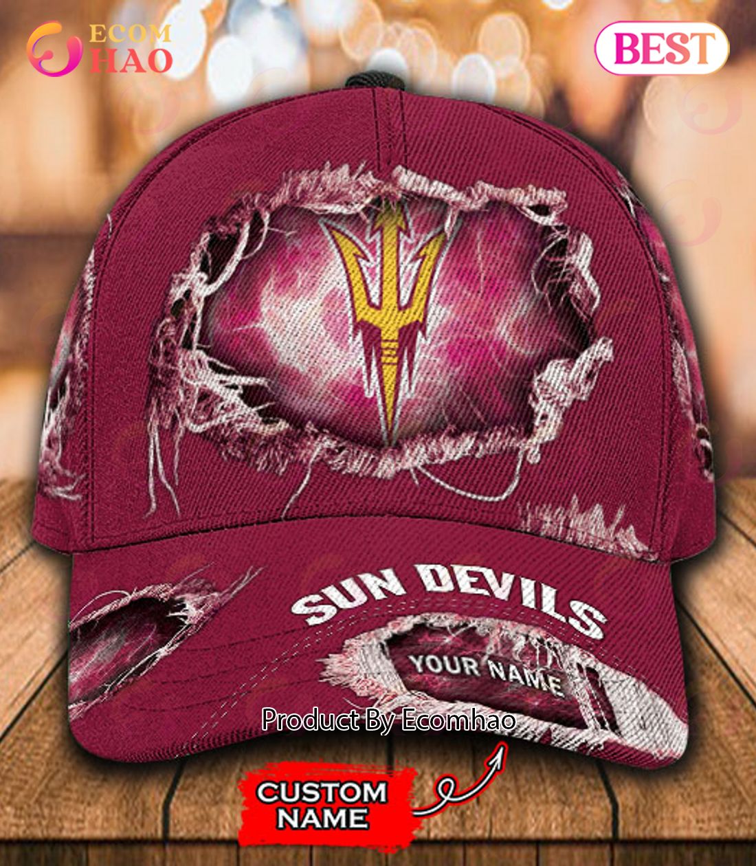 NCAA Arizona State Sun Devils Cap Custom Name