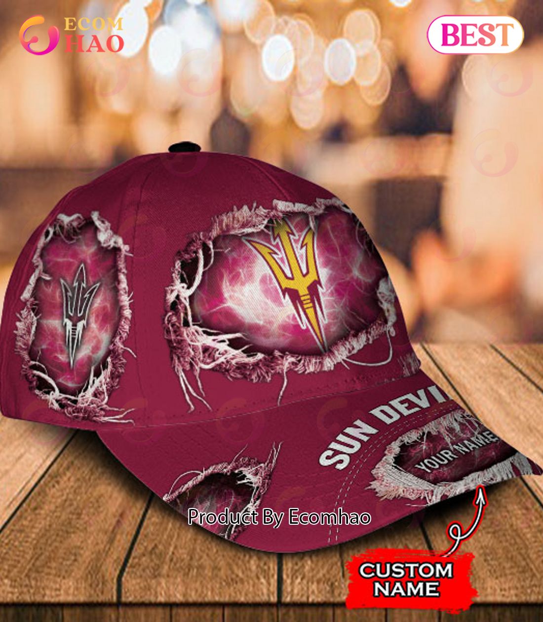 NCAA Arizona State Sun Devils Cap Custom Name