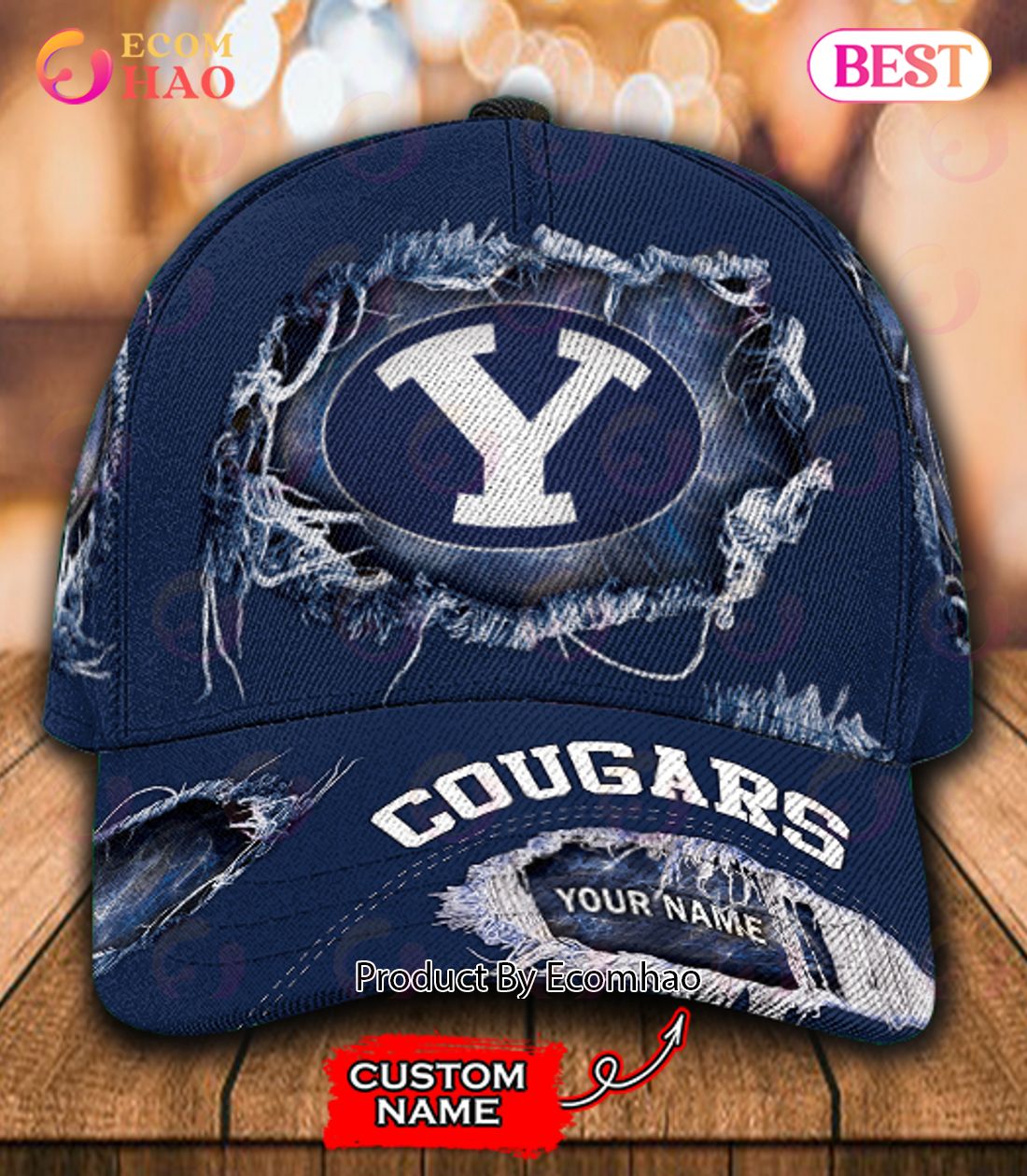 NCAA BYU Cougars Custom Name Classic Cap