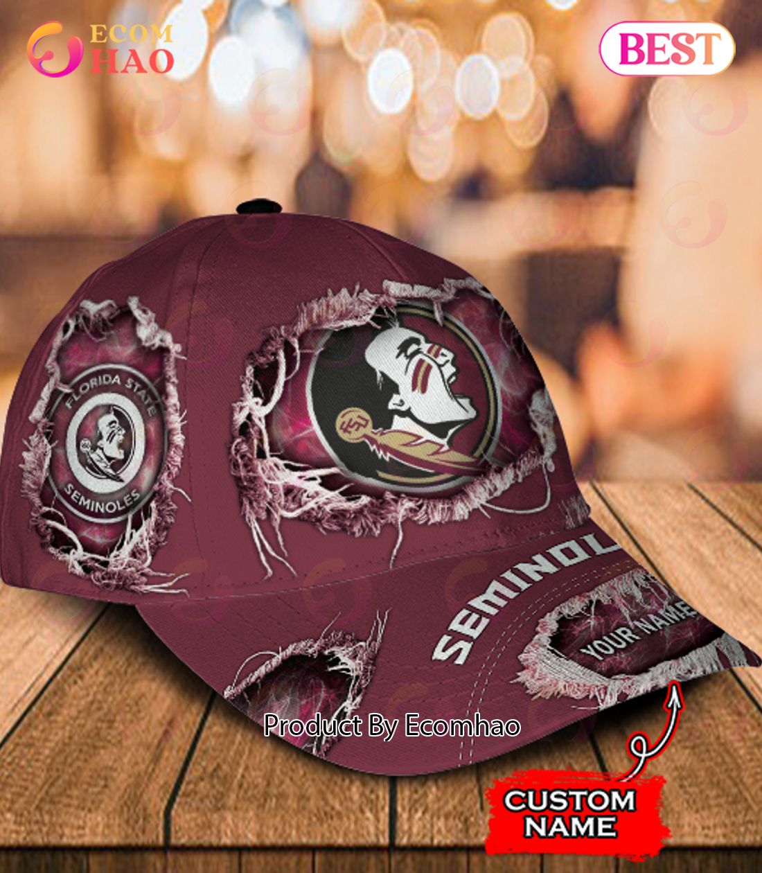 NCAA Florida State Seminoles Custom Name Classic Cap