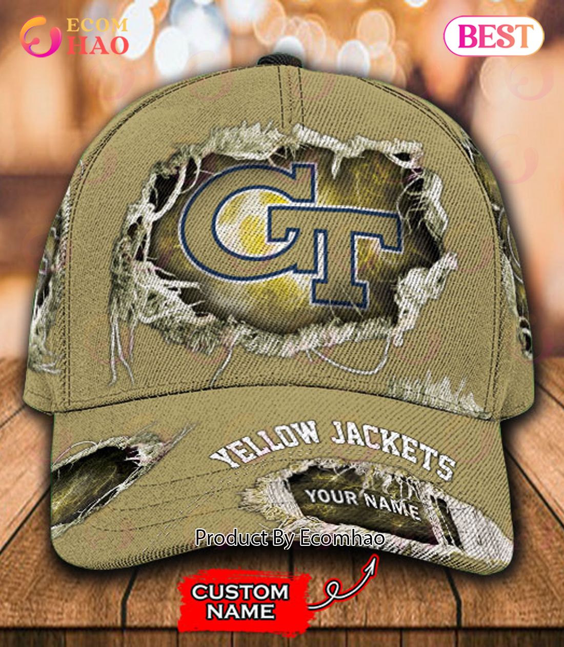 NCAA Georgia Tech Yellow Jackets Cap Custom Name