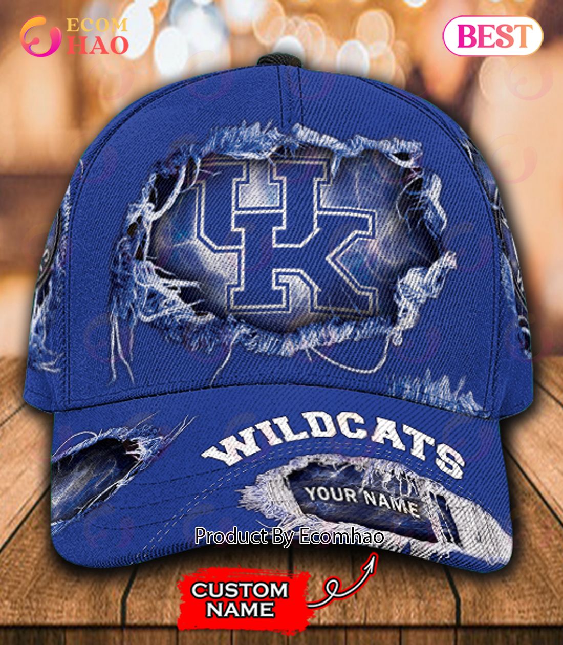 NCAA Kentucky Wildcats Custom Name Classic Cap