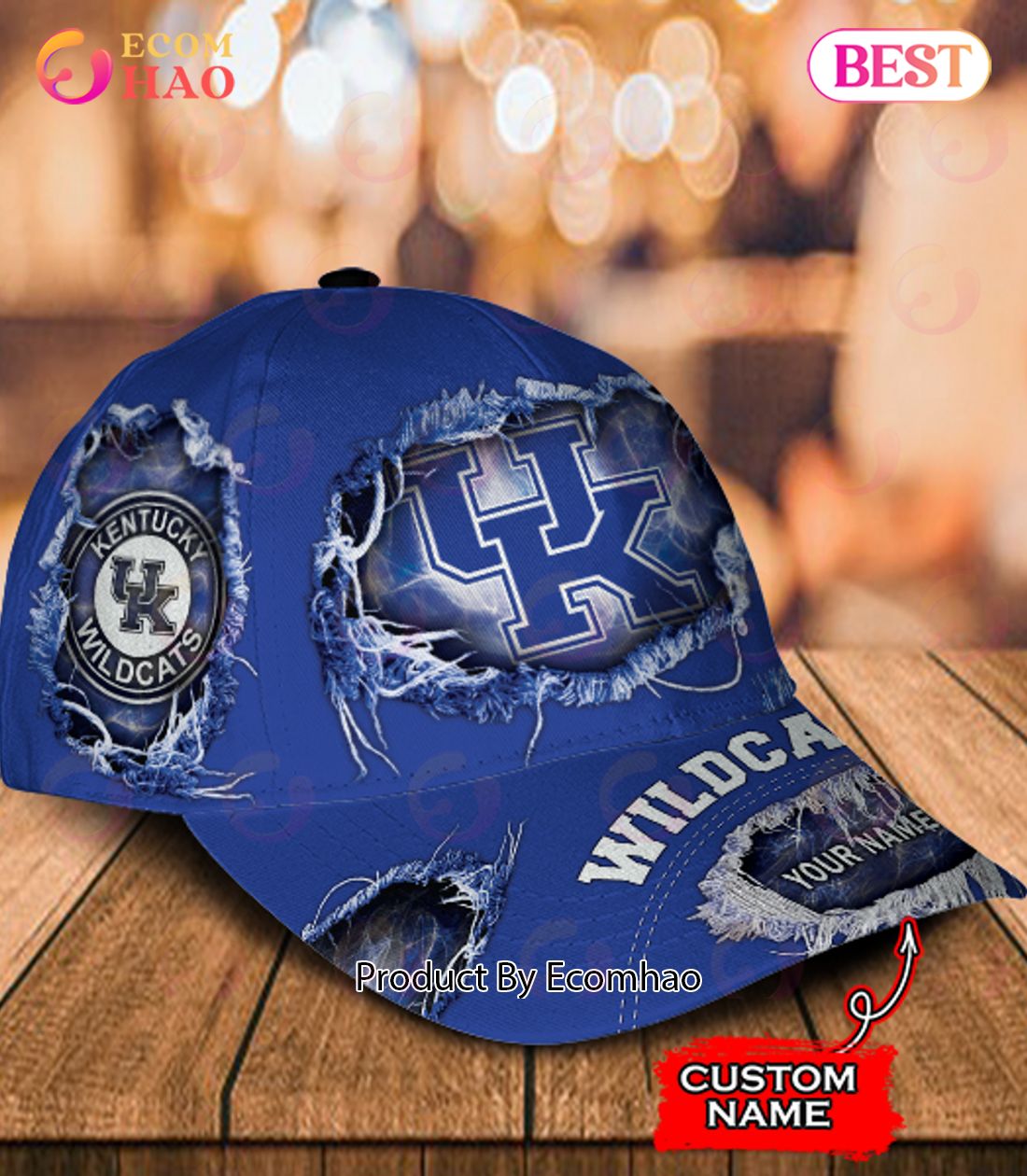 NCAA Kentucky Wildcats Custom Name Classic Cap