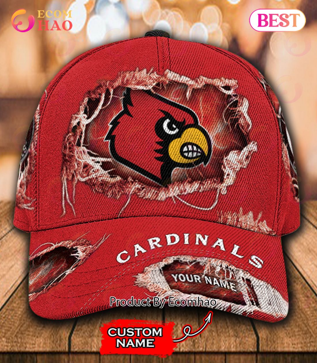NCAA Louisville Cardinals Custom Name Classic Cap