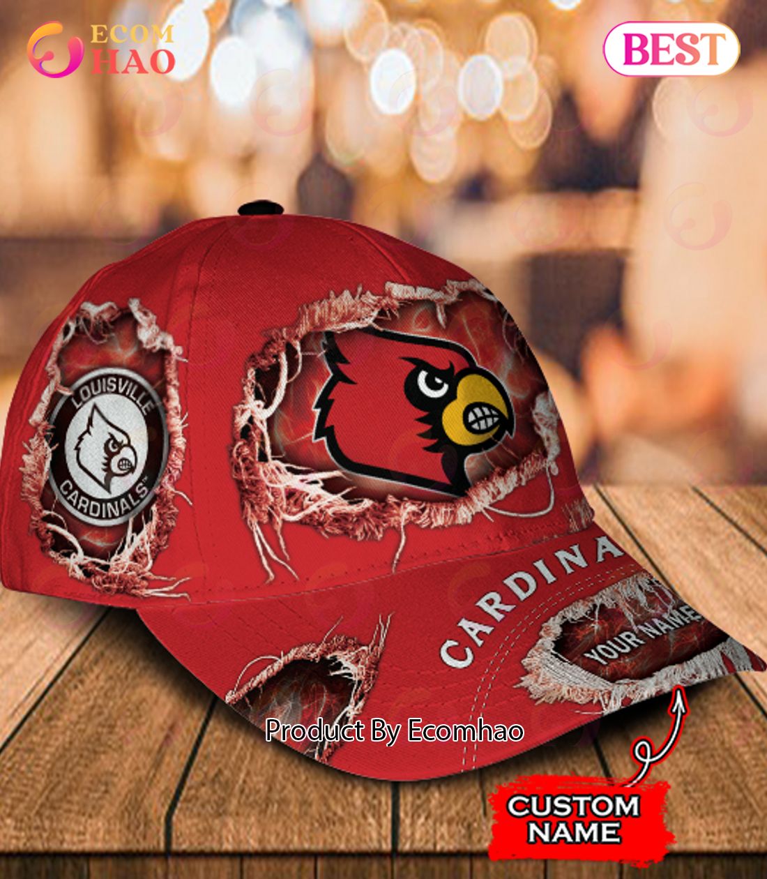 NCAA Louisville Cardinals Custom Name Classic Cap