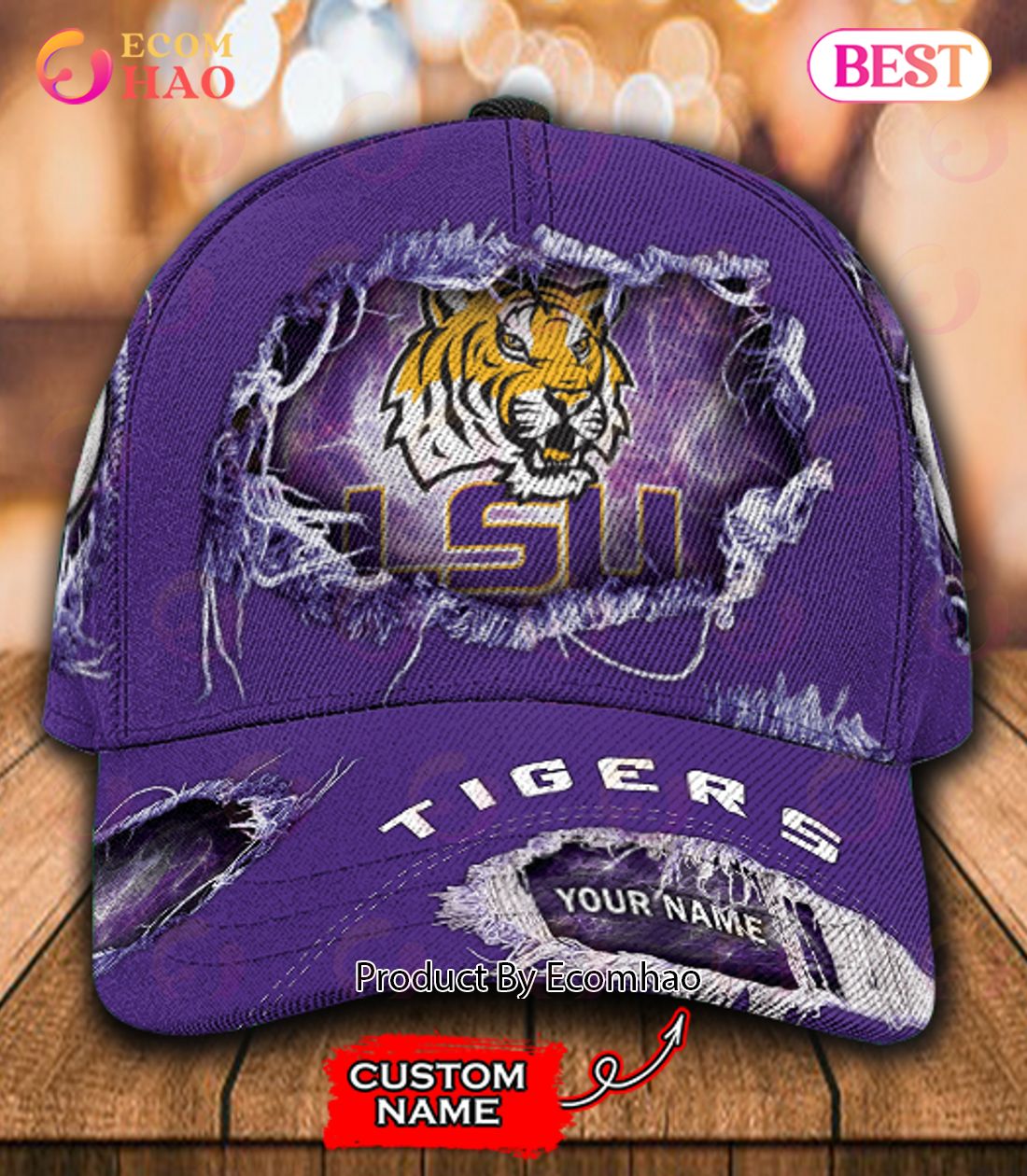 NCAA LSU Tigers Custom Name Classic Cap