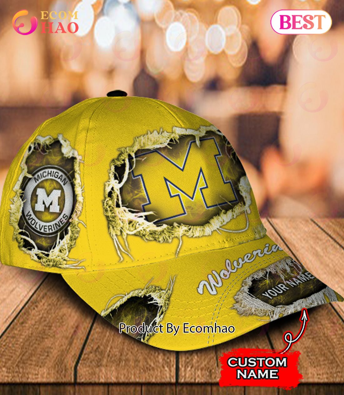 NCAA Michigan Wolverines Custom Name Classic Cap