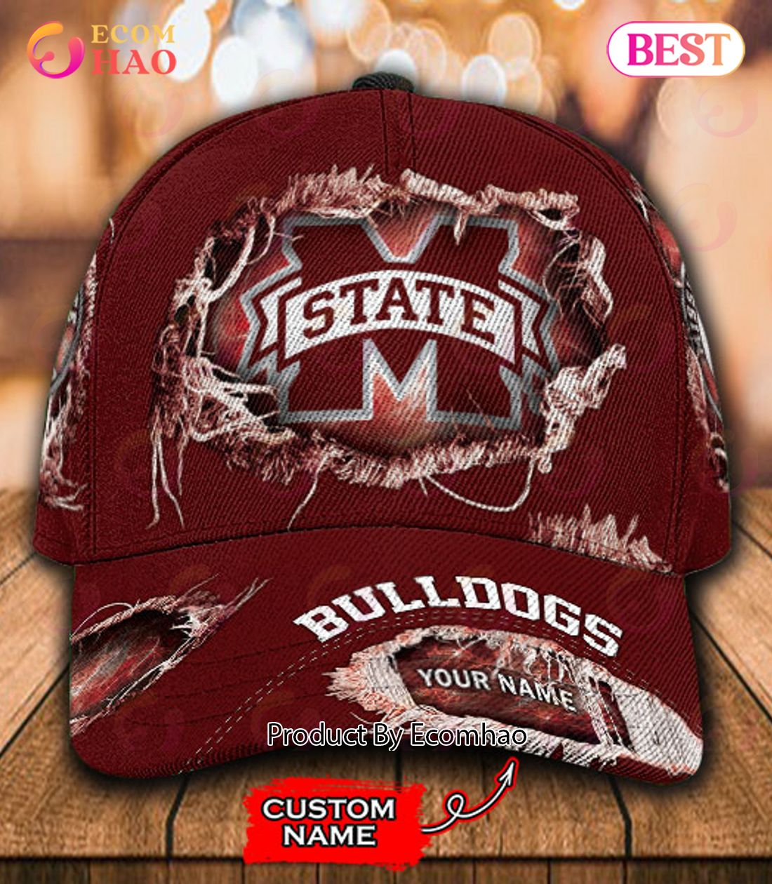 NCAA Mississippi State Bulldogs Cap Custom Name