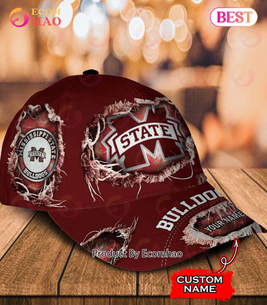 NCAA Mississippi State Bulldogs Cap Custom Name