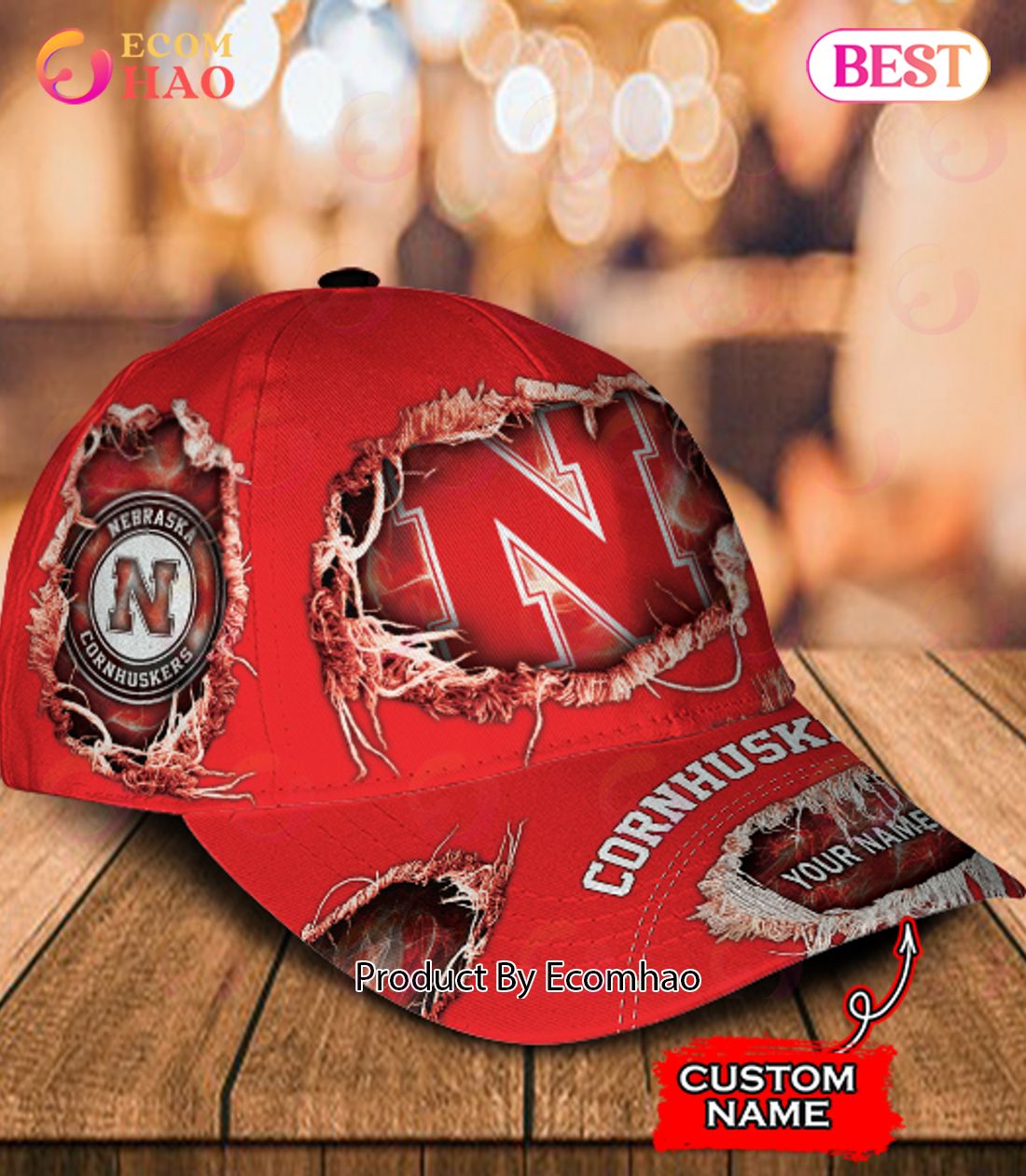 NCAA Nebraska Cornhuskers Custom Name Classic Cap