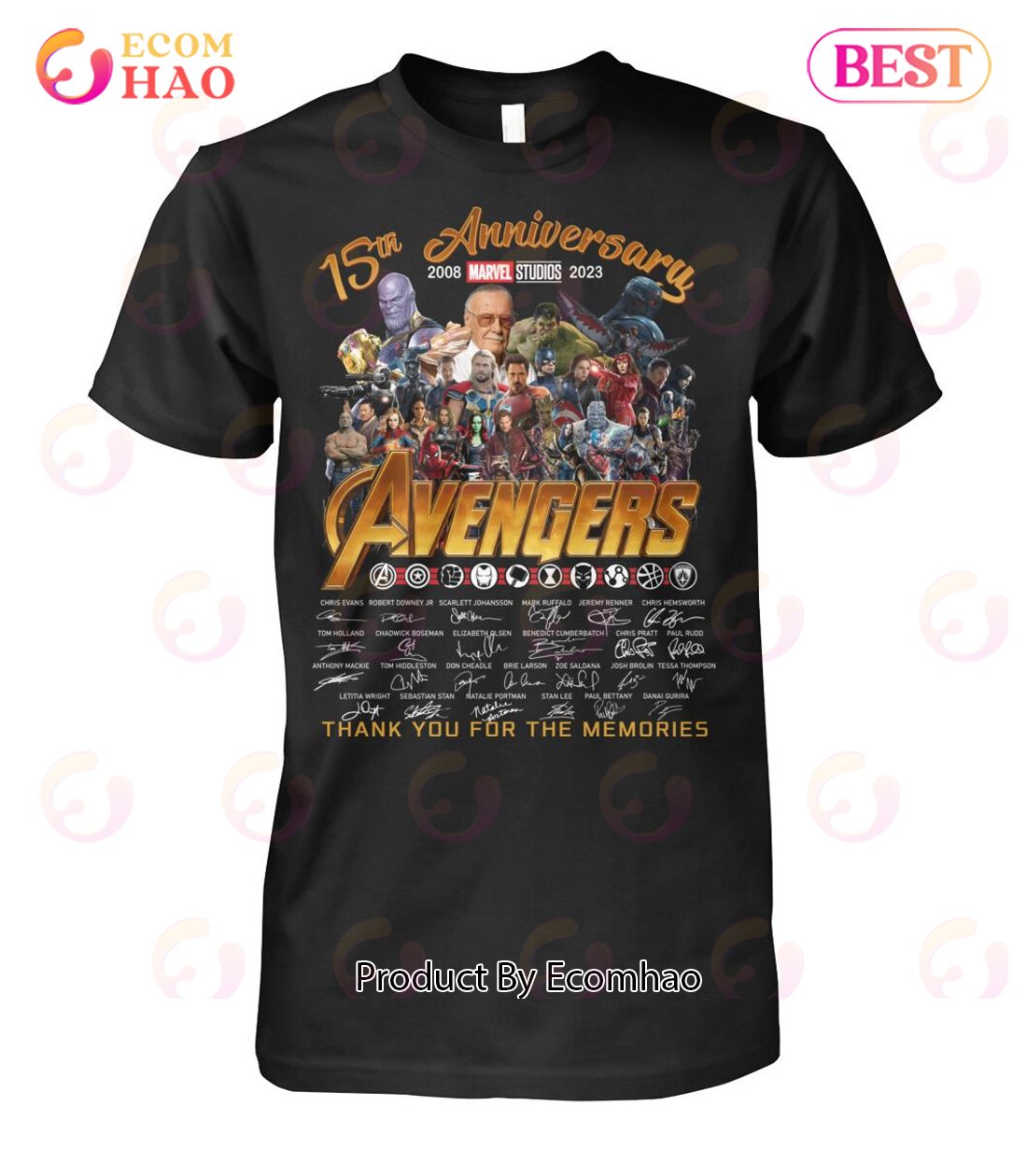 15th Anniversary 2008 – 2023 Avengers Thank You For The Memories T-Shirt