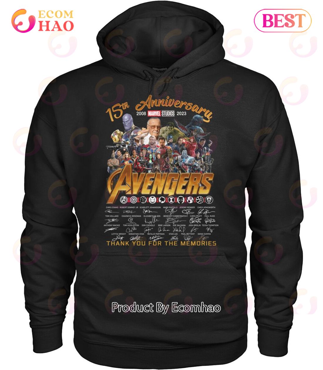 15th Anniversary 2008 – 2023 Avengers Thank You For The Memories T-Shirt