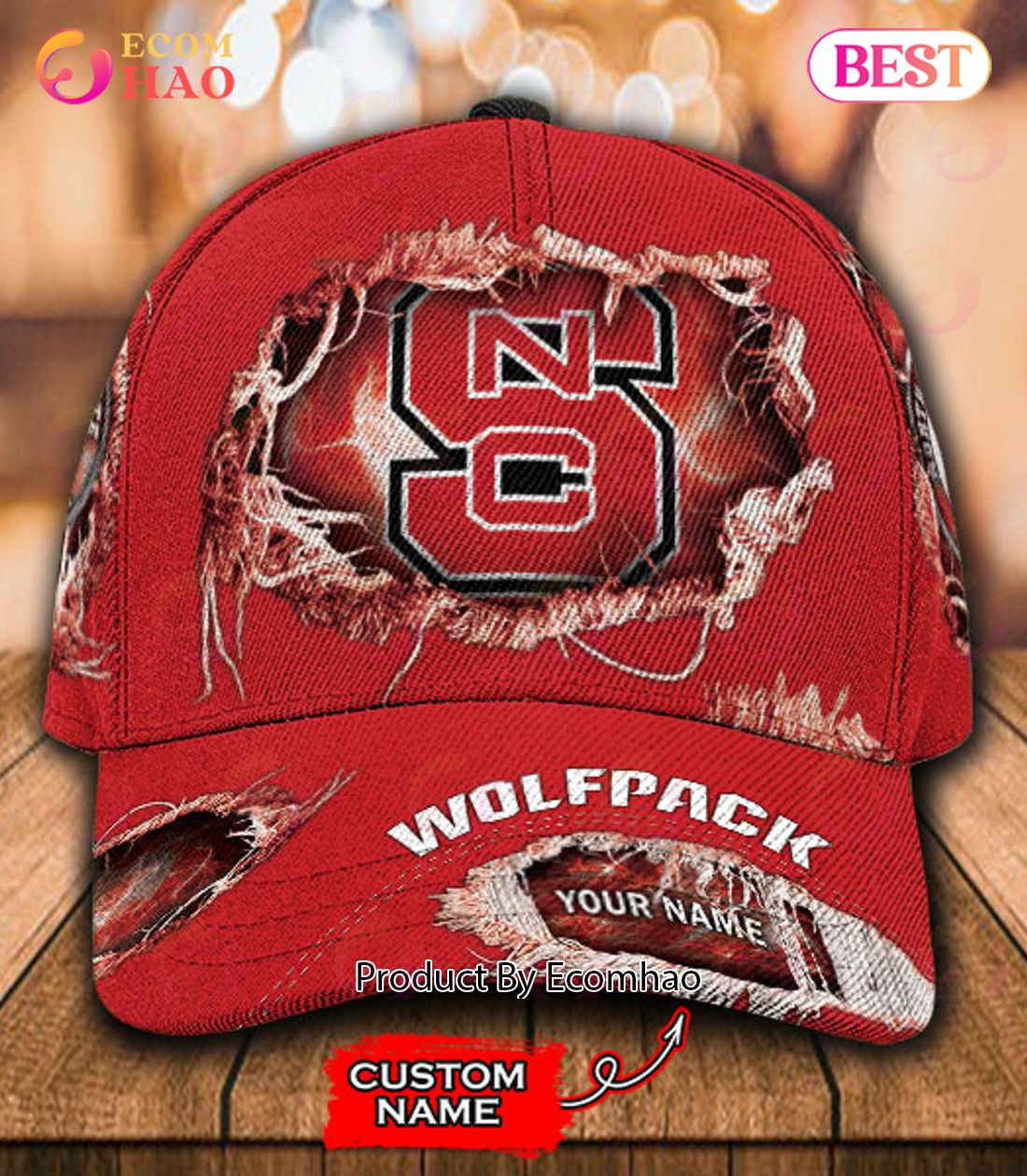 NCAA Wisconsin Badgers Custom Name Classic Cap