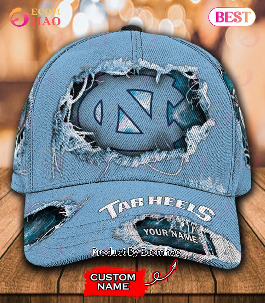 NCAA North Carolina Tar Heels Cap Custom Name