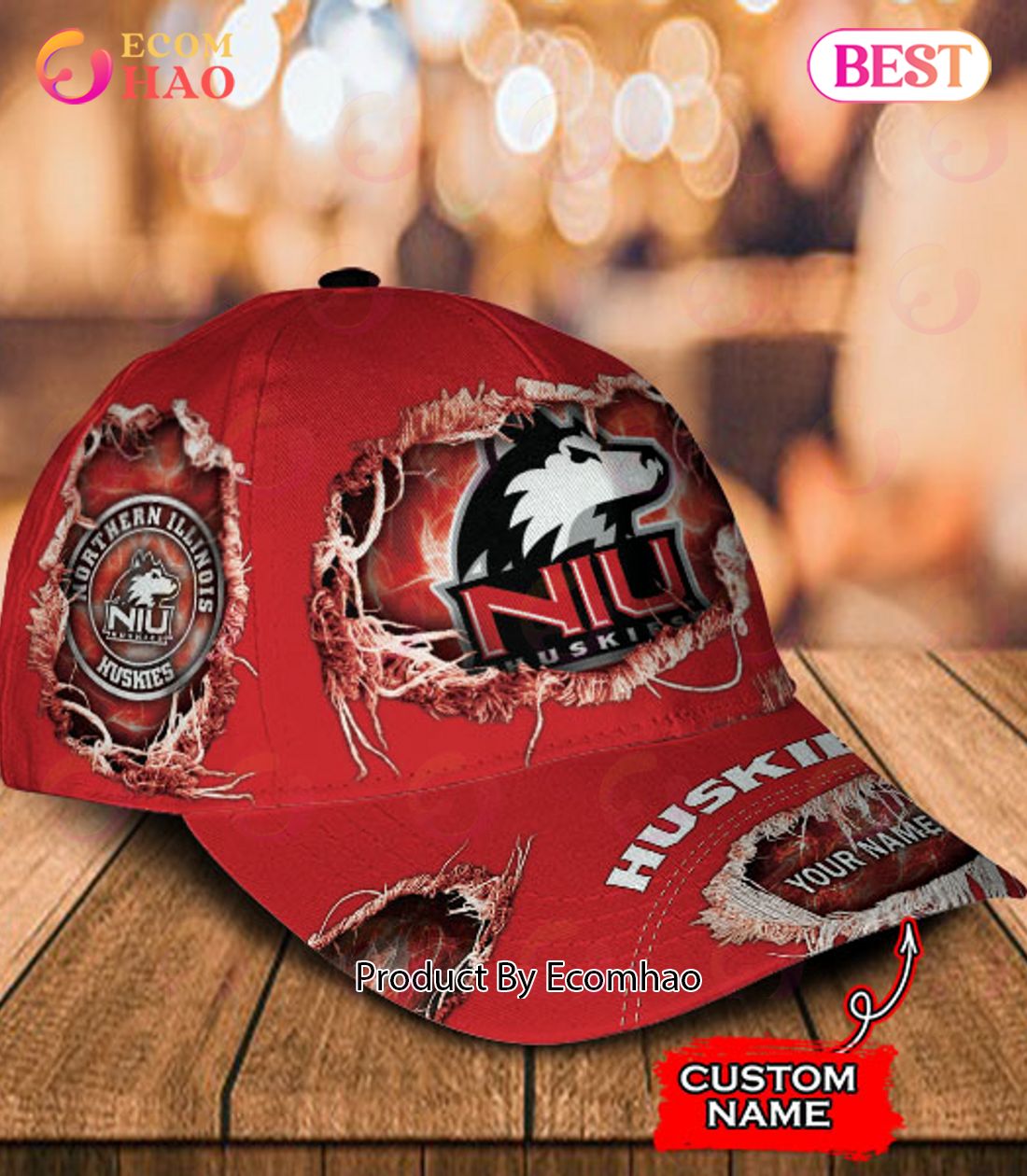 NCAA Northern Illinois Huskies Cap Custom Name