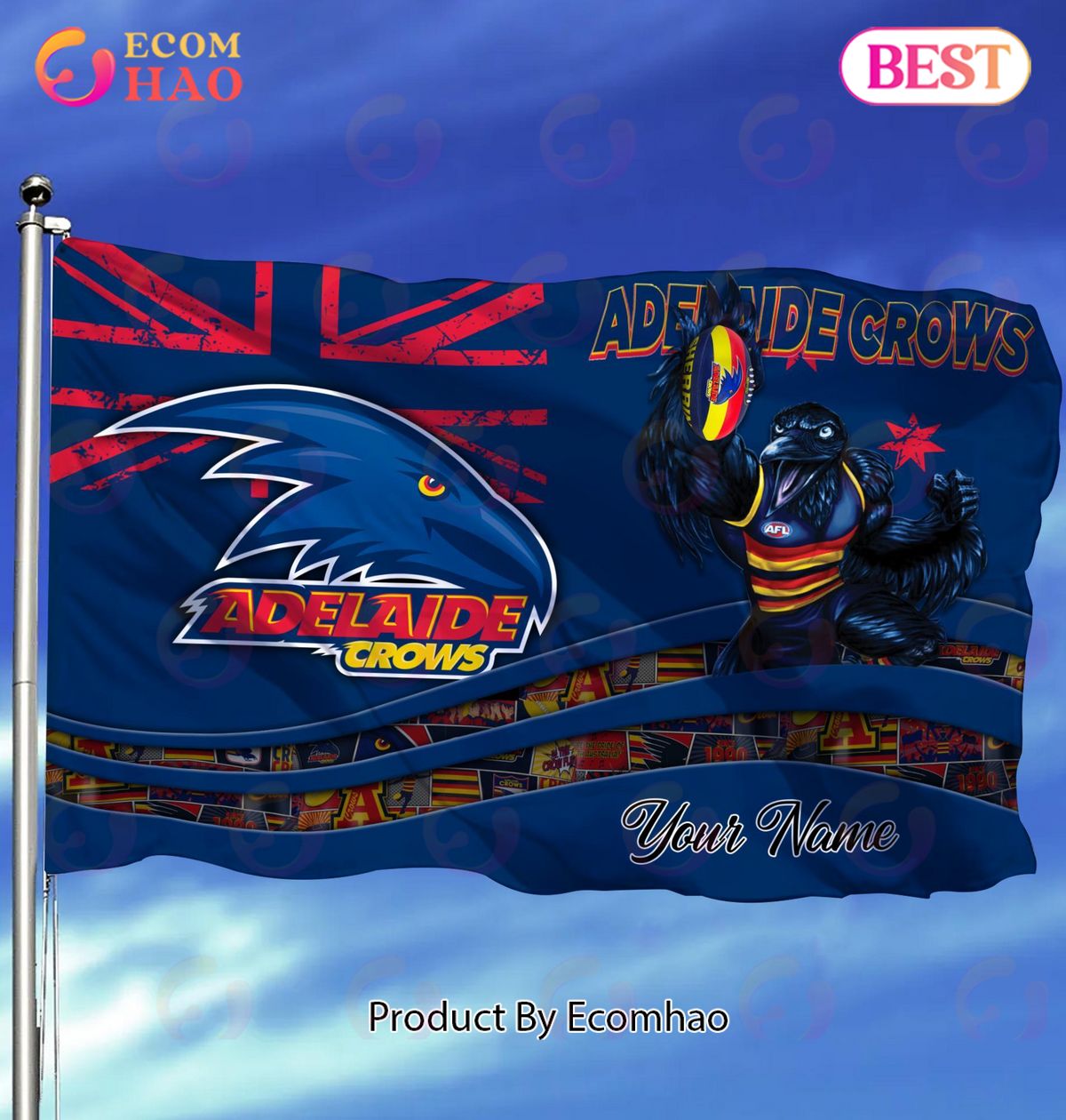 Adelaide Crows AFL Flag Custom Name