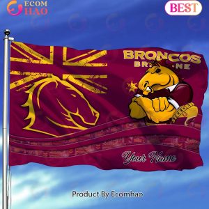 Brisbane Broncos NRL Flag Custom Name