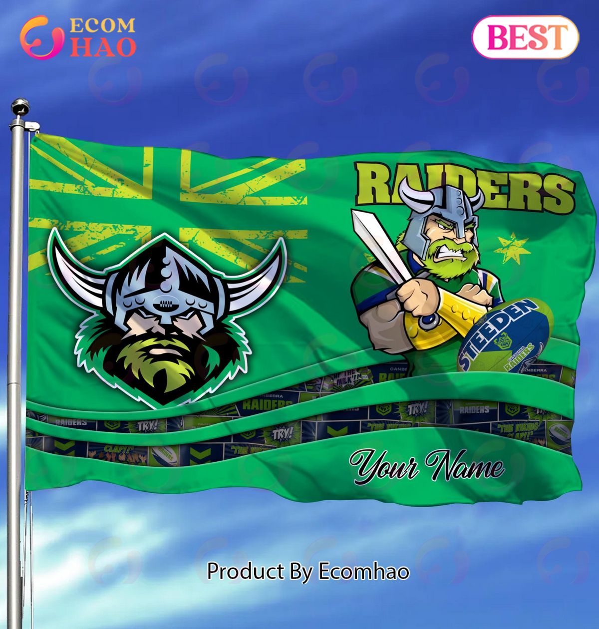 Canberra Raiders NRL Flag Custom Name