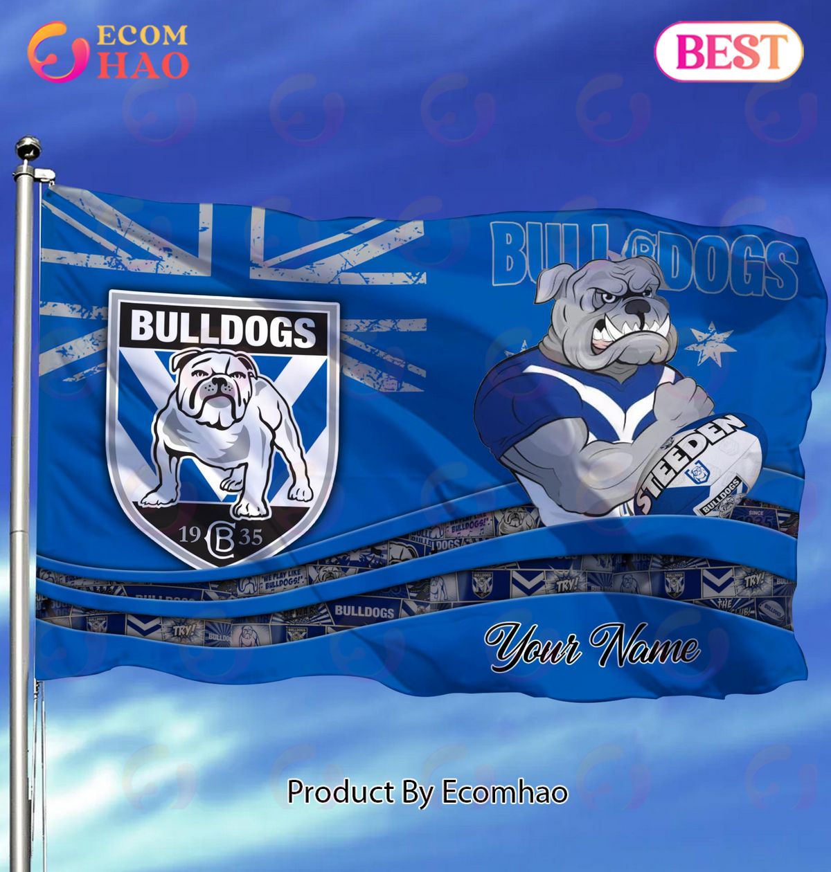 Canterbury-Bankstown Bulldogs NRL Flag Custom Name