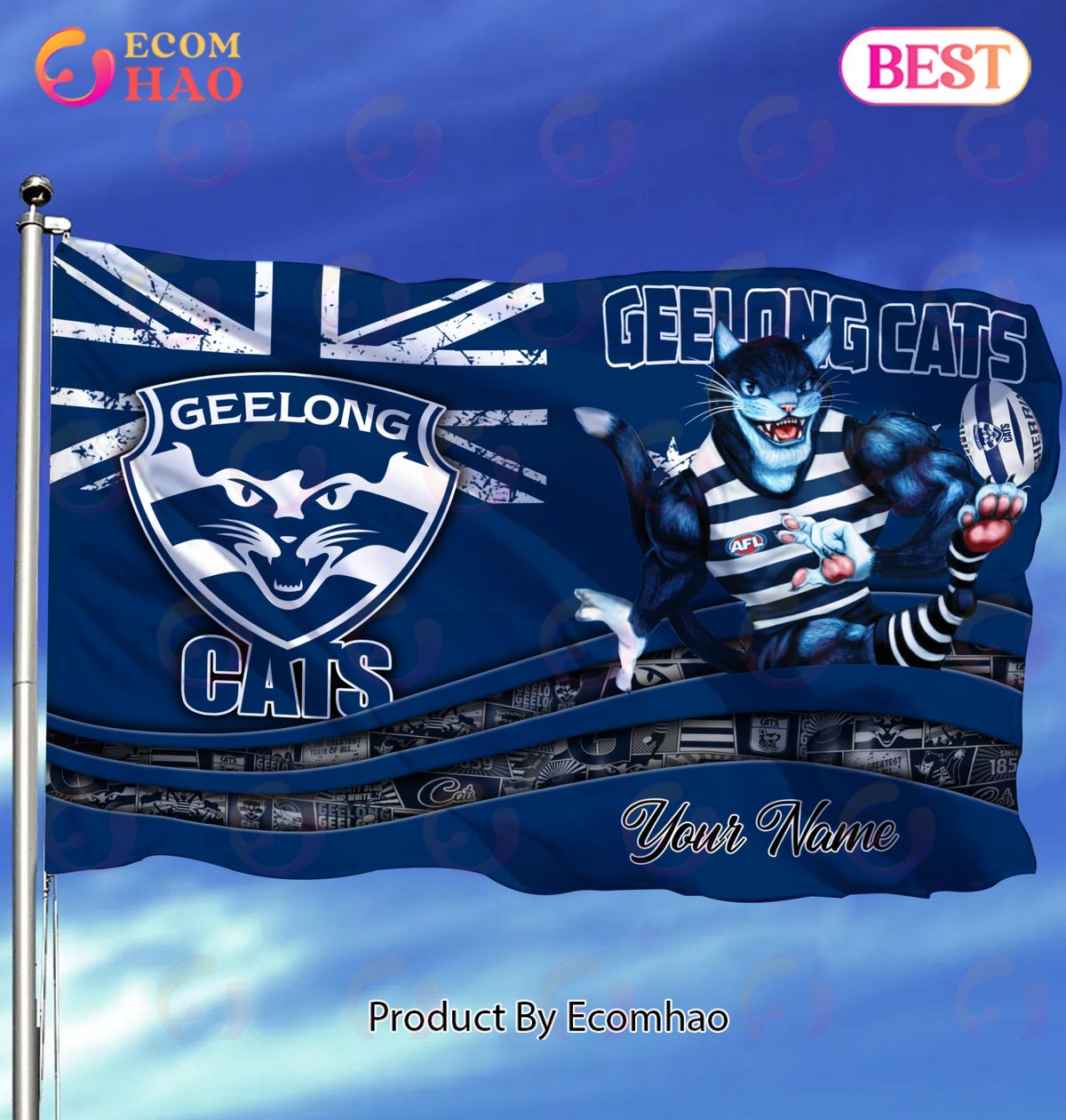 Geelong Cats AFL Flag Custom Name