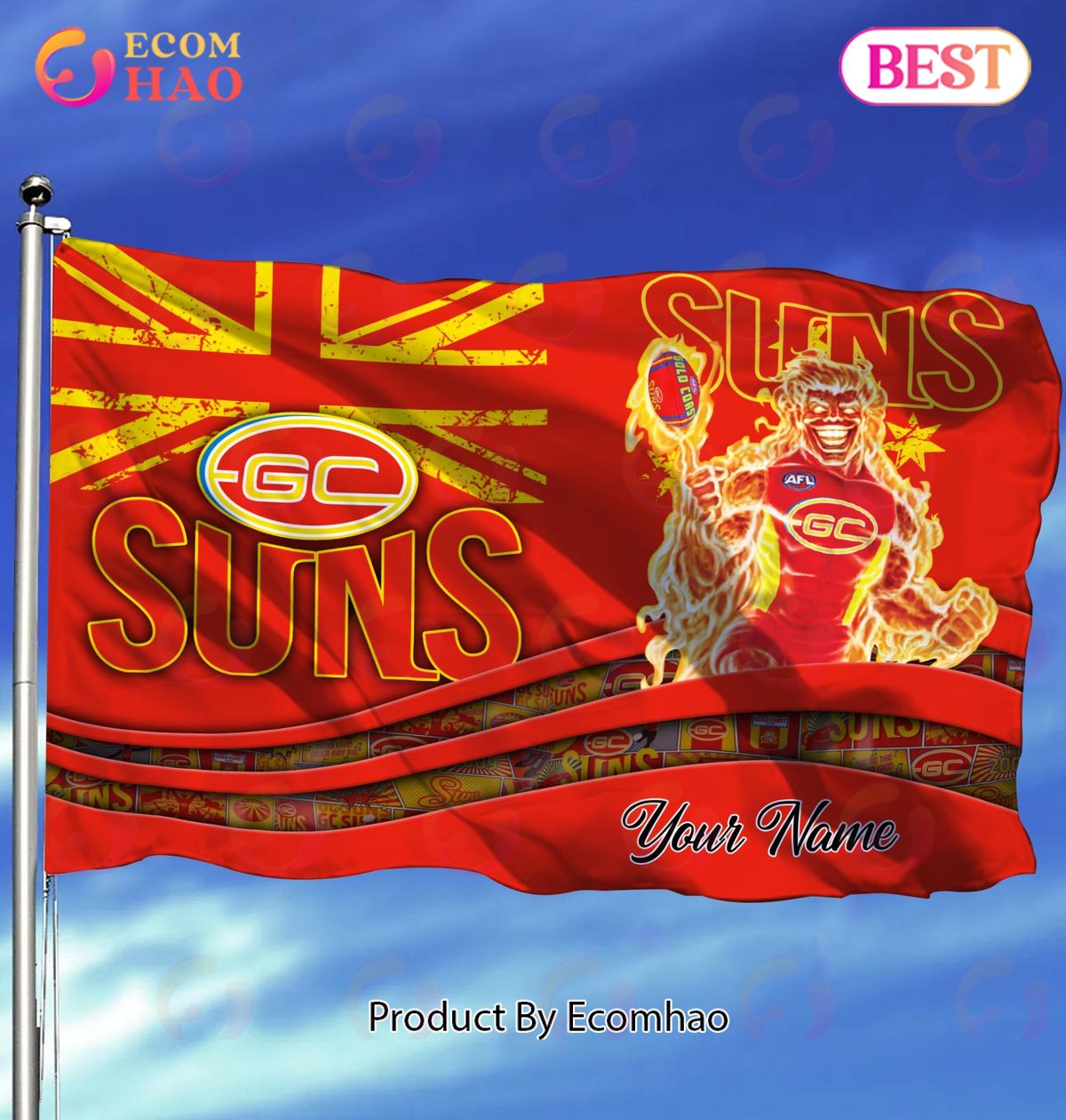 Gold Coast Suns AFL Flag Custom Name