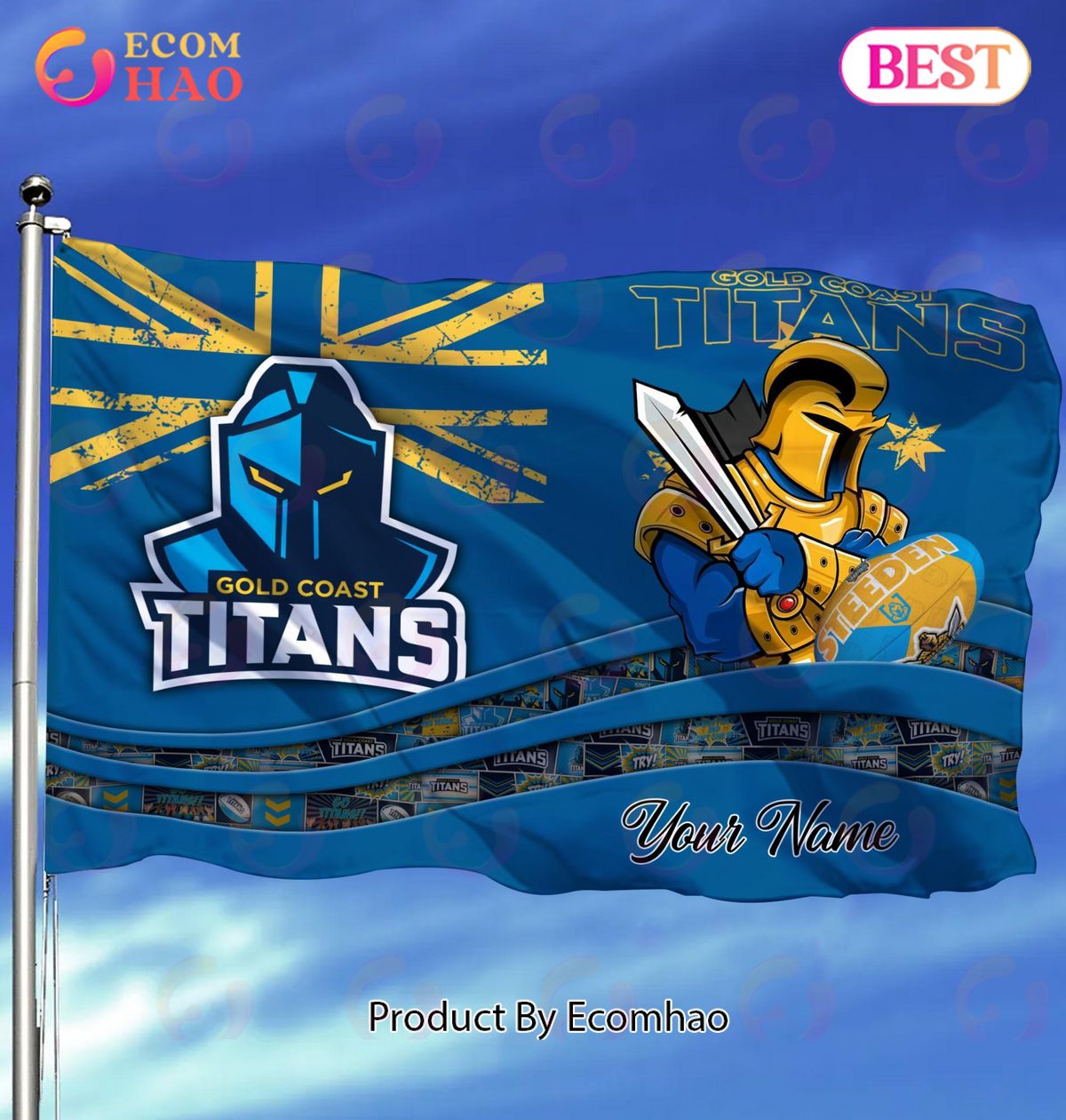 Gold Coast Titans NRL Flag Custom Name