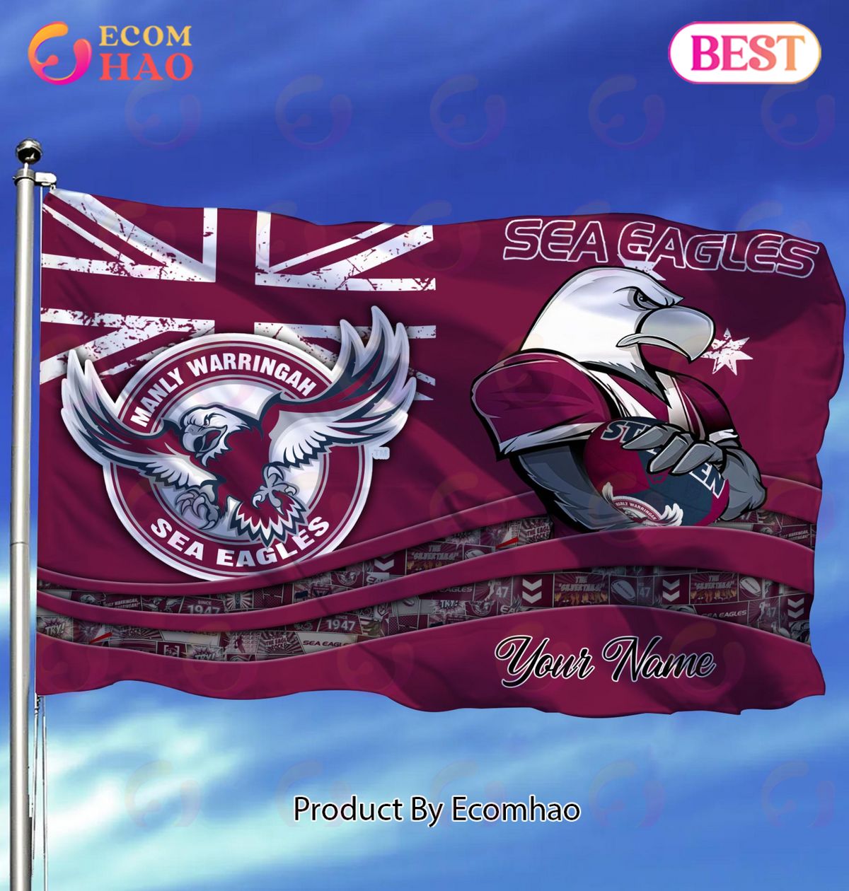 Manly Sea Eagles NRL Flag Custom Name