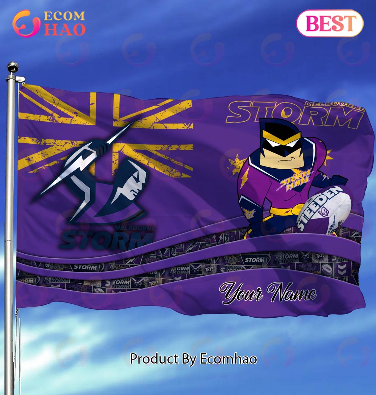 Melbourne Storm NRL Flag Custom Name