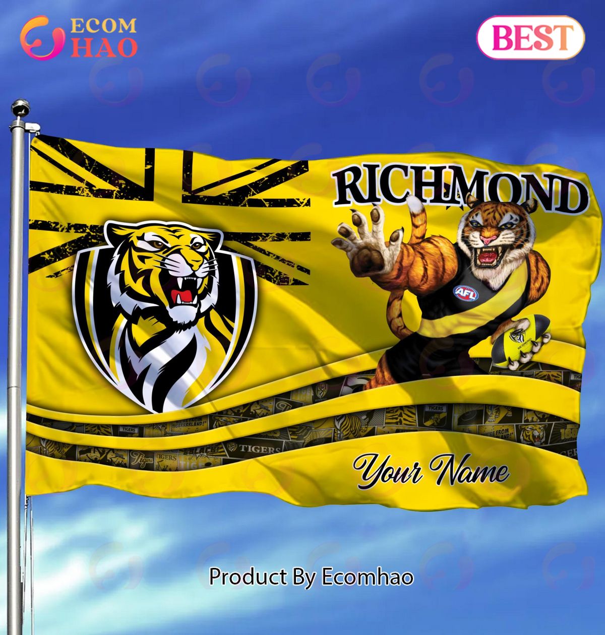 Richmond Tigers AFL Flag Custom Name