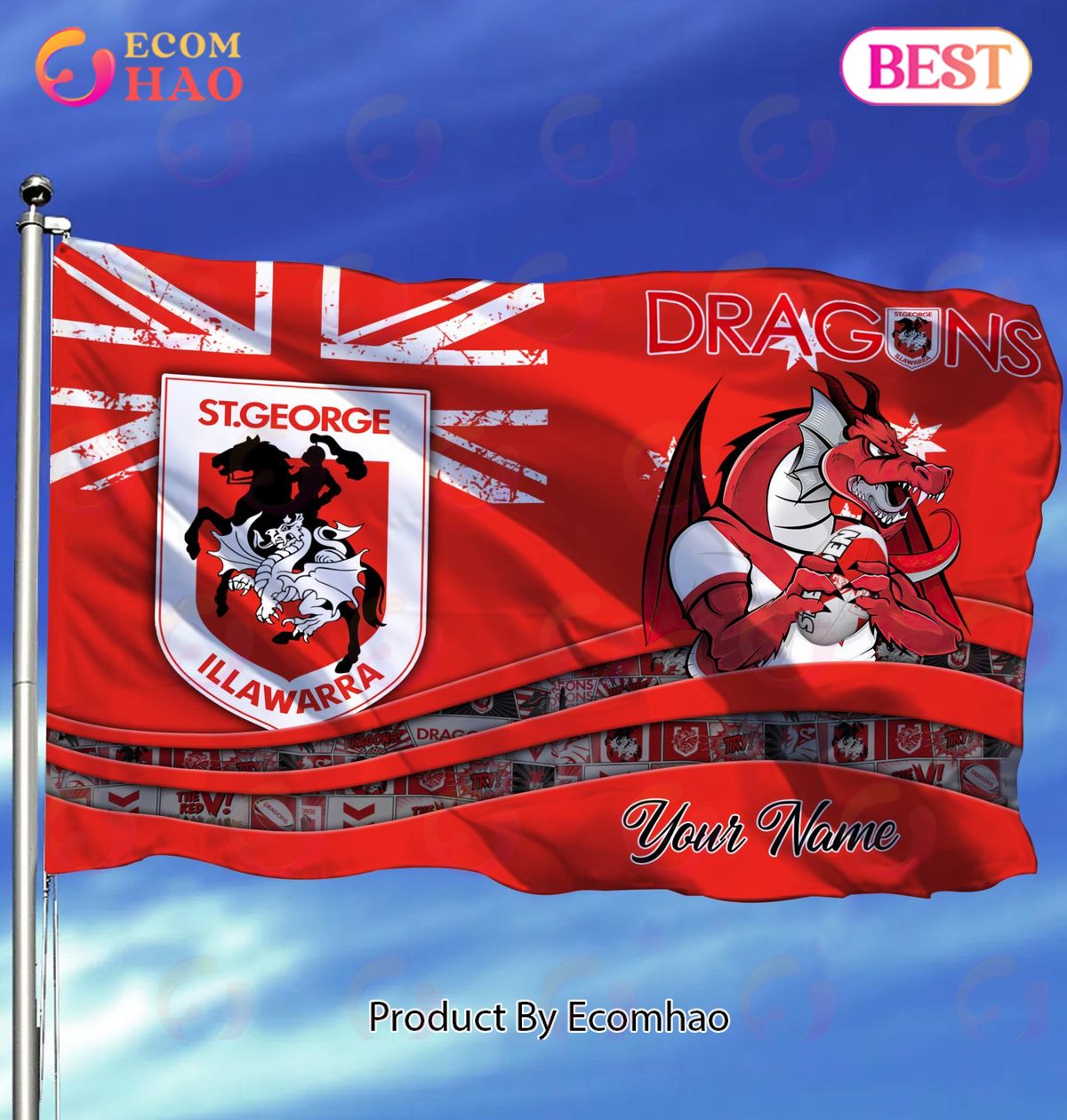 St. George Illawarra Dragons NRL Flag Custom Name