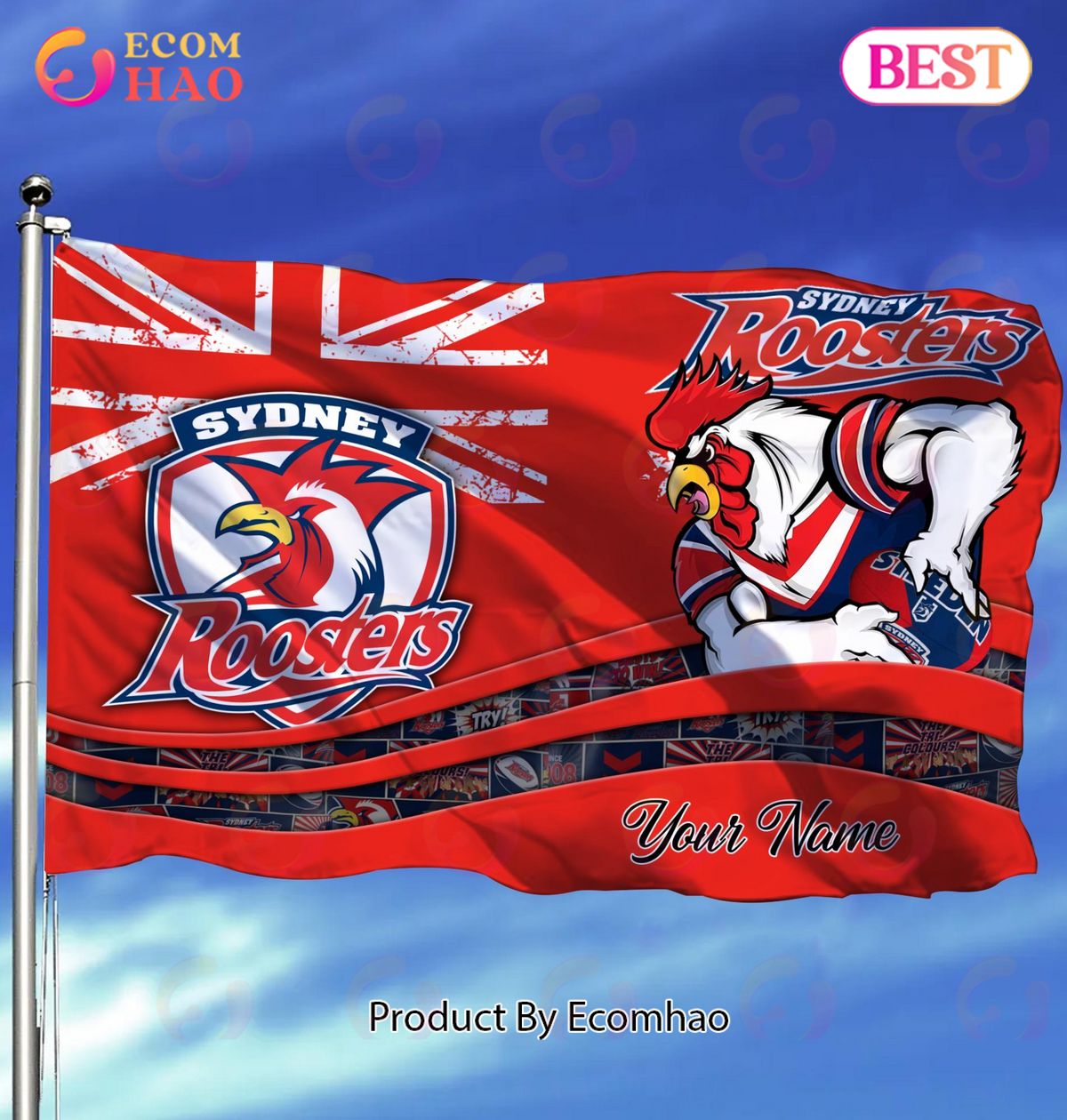 Sydney Roosters NRL Flag Custom Name