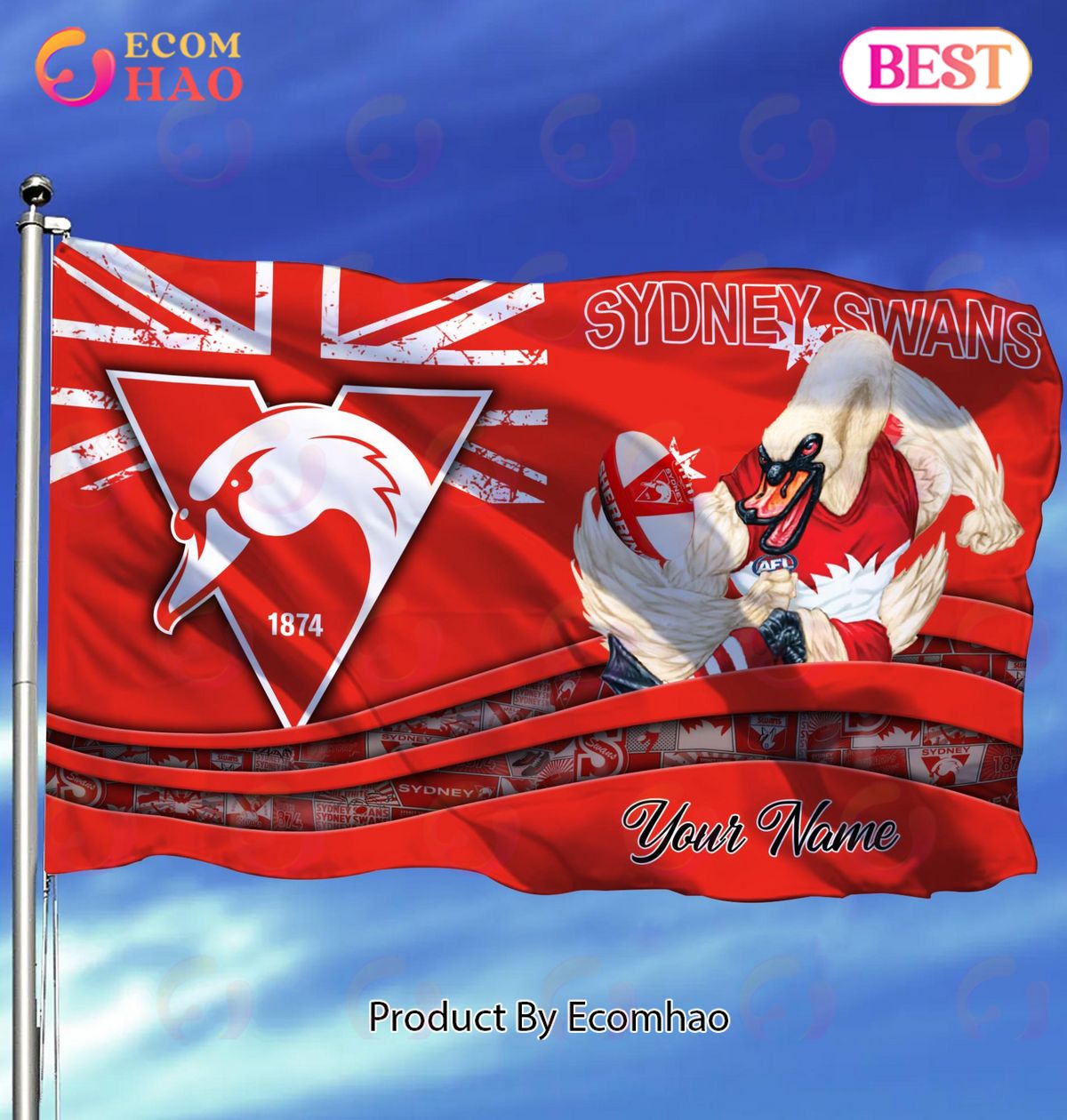 Sydney Swans AFL Flag Custom Name