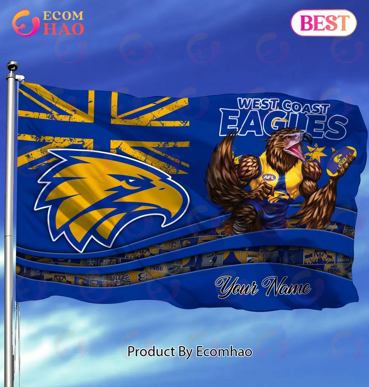 West Coast Eagles AFL Flag Custom Name