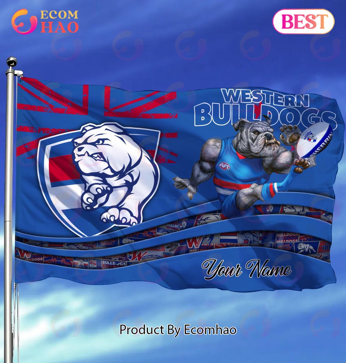 Western Bulldogs AFL Flag Custom Name