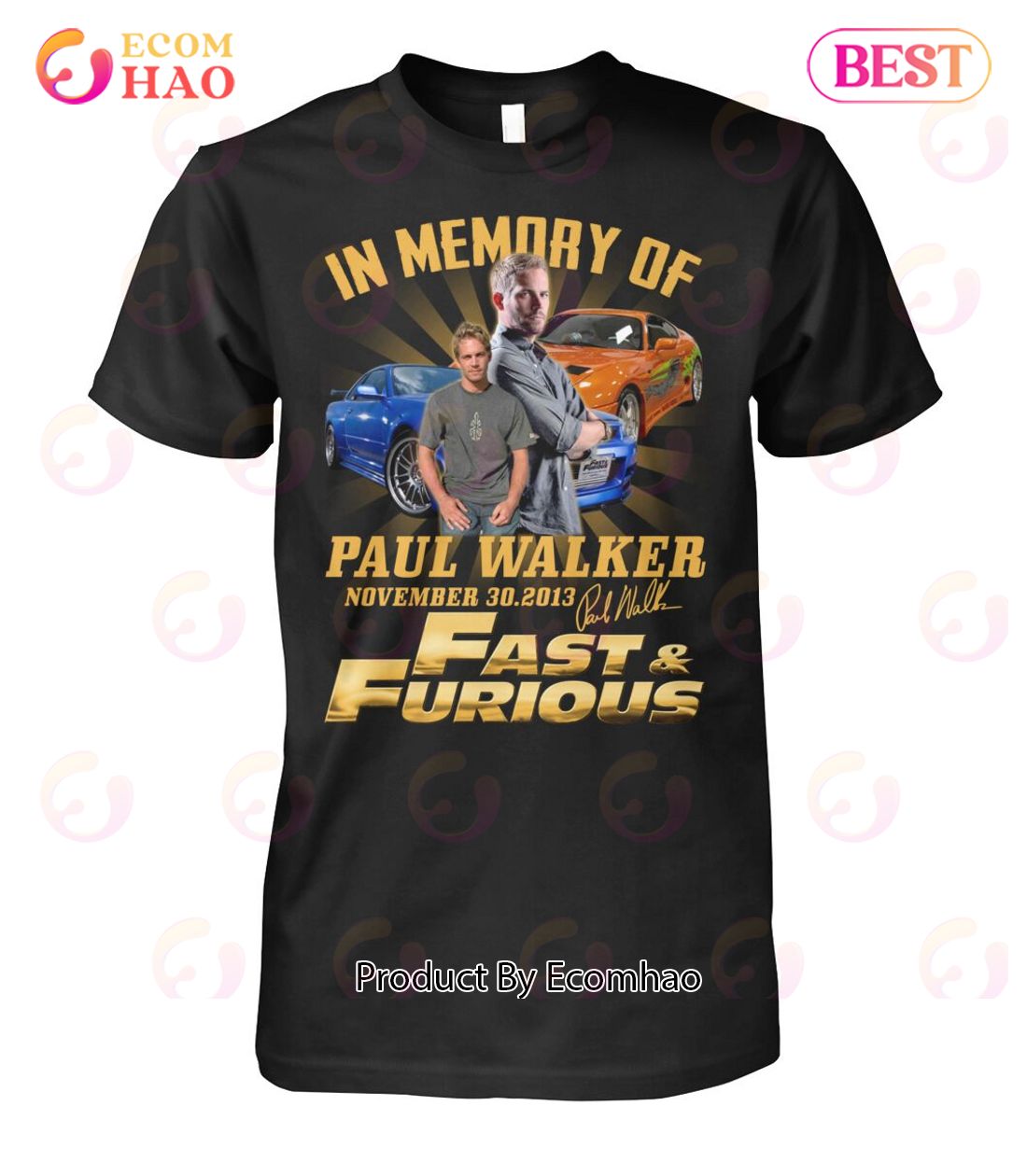 In Memory Of Paul Walker November 30.2013 Fast & Furious T-Shirt