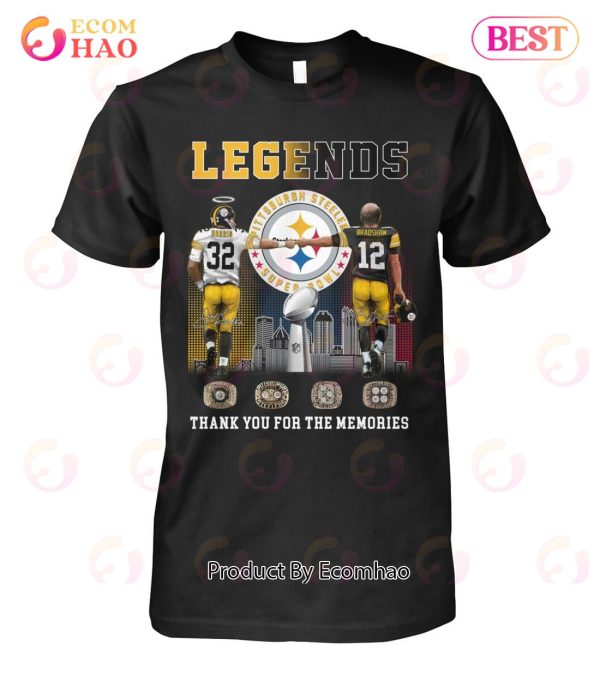 Legends Pittsburgh Steelers Harris And Bradshaw Thank You For The Memories T-Shirt